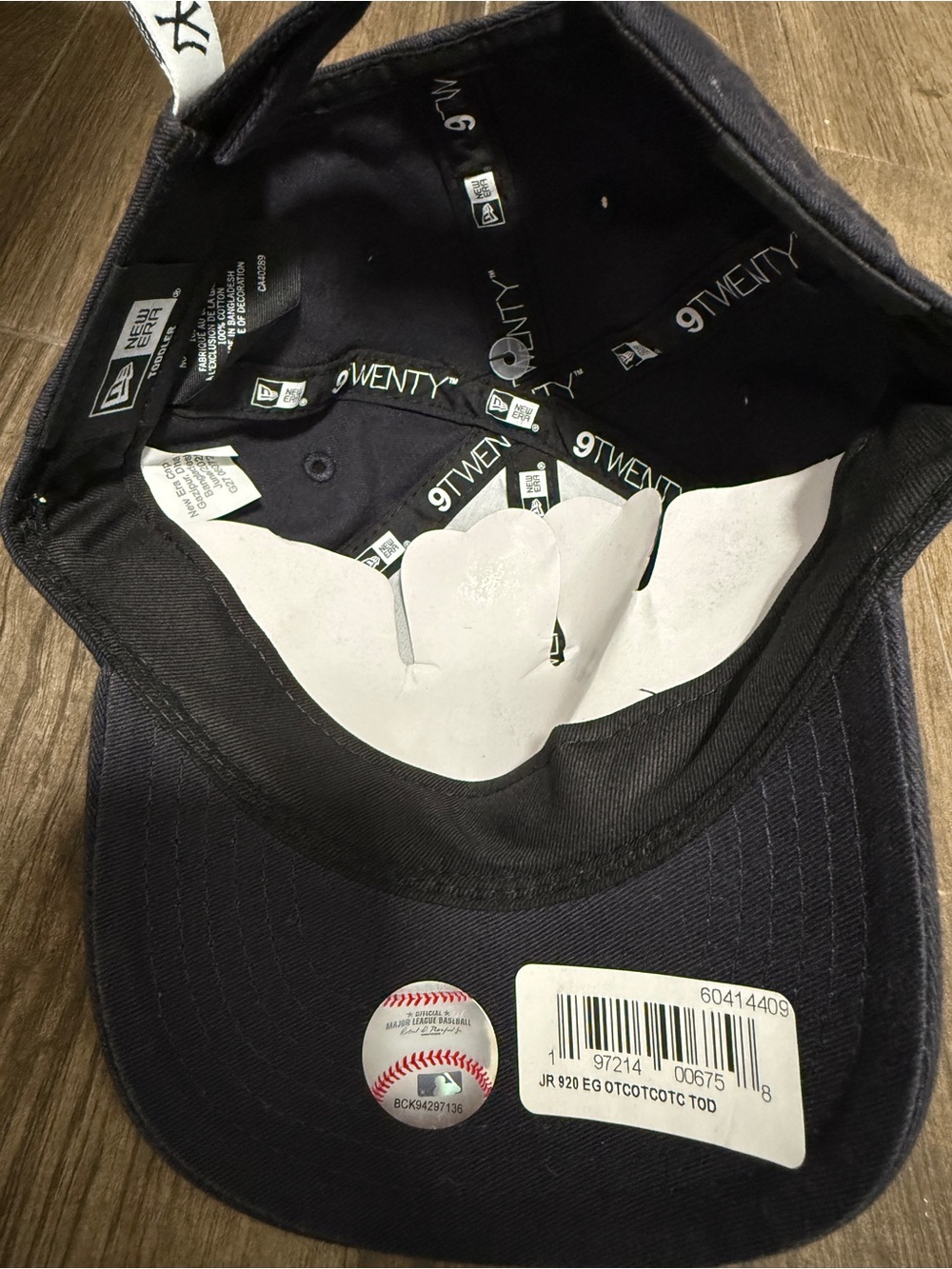 New Era Navy and White Toddler Adjustable NY Cap - Picture 3 of 4